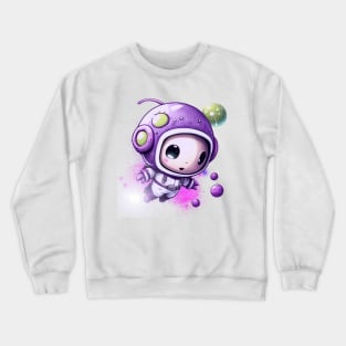 A Journey into Space with Astronaut Purple and Fluffy Crewneck Sweatshirt